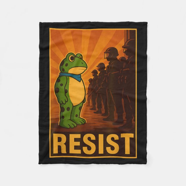Frog Resist Rtland Frog Protest - Rtland Frog Acti Fleece Blanket (Front)