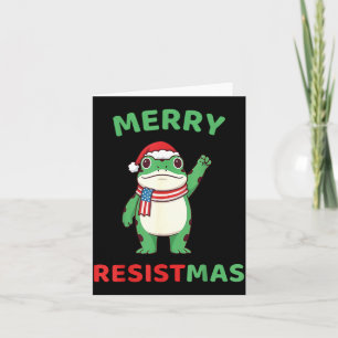 Frog Retro Merry Resistmas Funny Litical Christmas Card