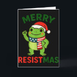 Frog Retro Merry Resistmas Funny Political Christm Card<br><div class="desc">Frog Retro Merry Resistmas Funny Political Christmas _1</div>