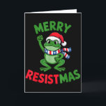 Frog Retro Merry Resistmas Funny Political Christm Card<br><div class="desc">Frog Retro Merry Resistmas Funny Political Christmas</div>