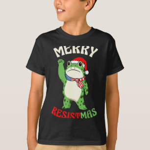 Frog Retro Merry Resistmas Funny Political Christm T-Shirt