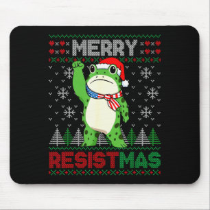 Frog Retro Merry Resistmas Funny Political Ugly Ch Mouse Mat