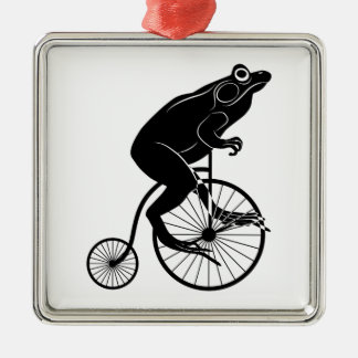 Frog Riding a Bike Metal Tree Decoration