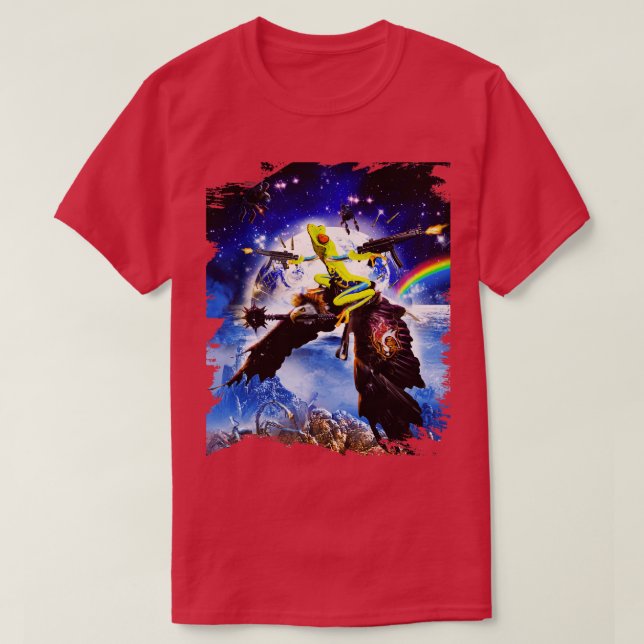 Frog Riding Eagle T-Shirt (Design Front)