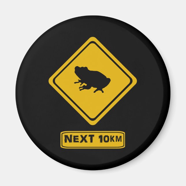 frog road sign magnet (Front)