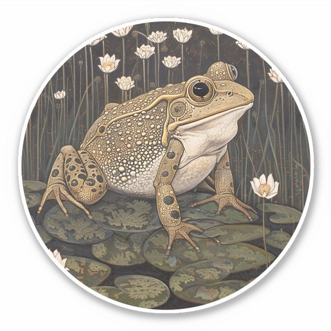 Frog Round Sticker (Front)