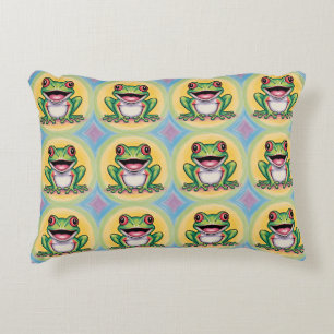 Frog’s Gentle Smile Decorative Cushion
