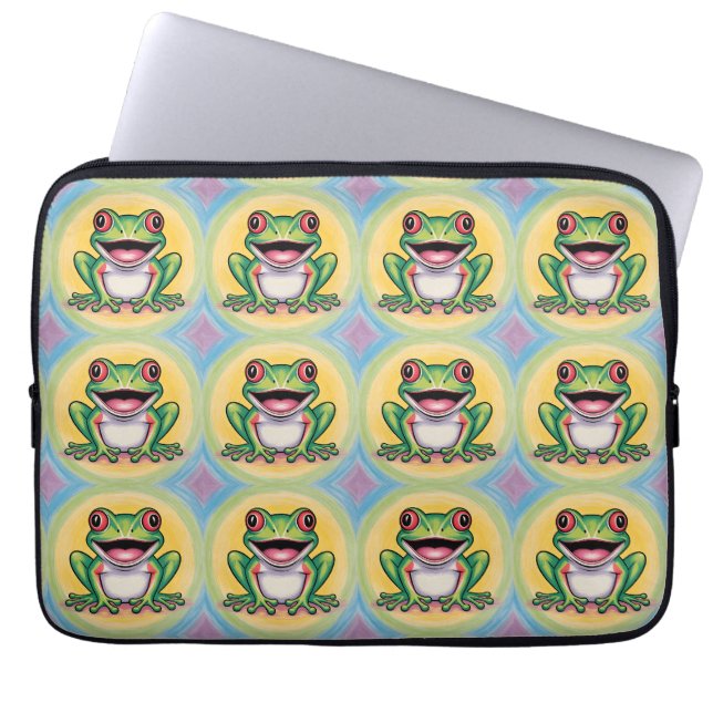 Frog’s Gentle Smile Laptop Sleeve (Front)