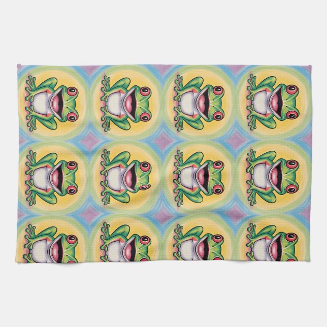 Frog’s Gentle Smile Tea Towel (Horizontal)