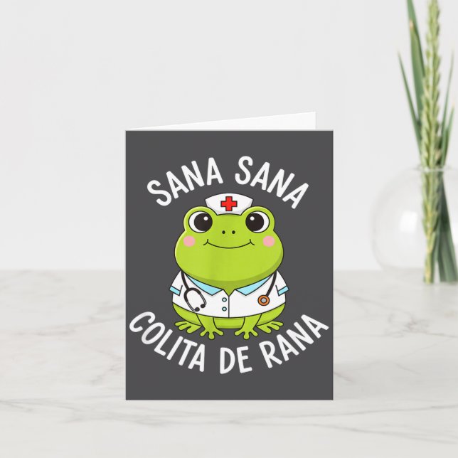 Frog Sana Sana Colita De Rana Frog Mexican Nurse L Card (Front)