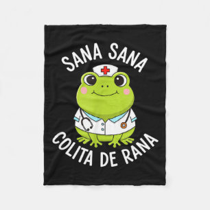 Frog Sana Sana Colita De Rana Frog Mexican Nurse L Fleece Blanket
