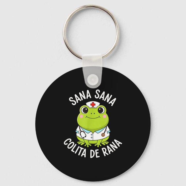 Frog Sana Sana Colita De Rana Frog Mexican Nurse L Key Ring (Front)
