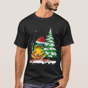 Frog Santa Claus Hat Christmas Snow Xmas Pajama T-Shirt