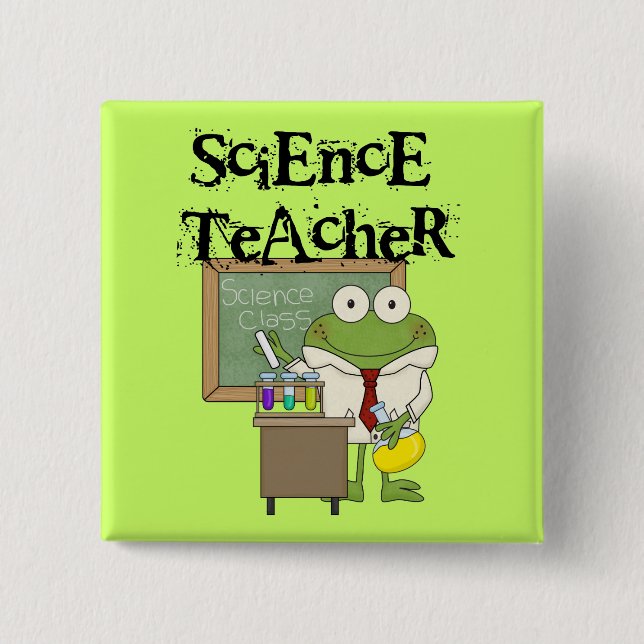 Frog Science Teacher 15 Cm Square Badge (Front)
