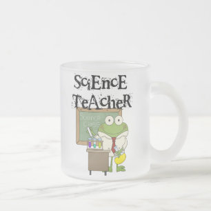 Frog Science Teacher Frosted Glass Coffee Mug