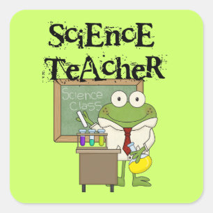 Frog Science Teacher Square Sticker