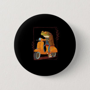 Frog  Scooter Mushroom Goblincore Academia Aesthet 6 Cm Round Badge
