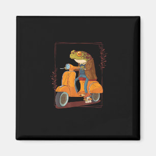 Frog  Scooter Mushroom Goblincore Academia Aesthet Magnet