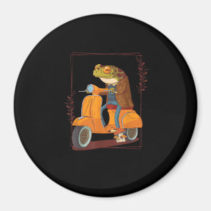 Frog Scooter Mushroom Goblincore Academia Aesthet Magnet