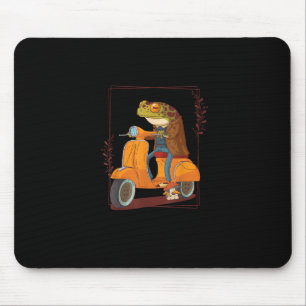 Frog  Scooter Mushroom Goblincore Academia Aesthet Mouse Mat