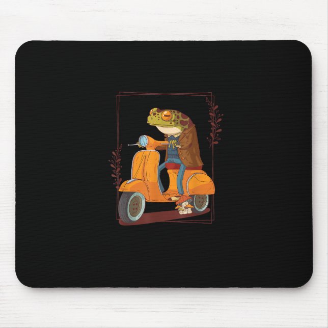Frog  Scooter Mushroom Goblincore Academia Aesthet Mouse Mat (Front)