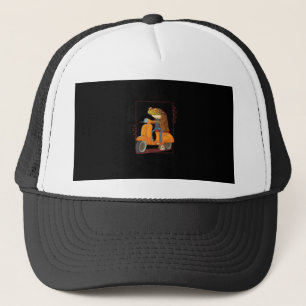 Frog Scooter Mushroom Goblincore Academia Trucker Hat