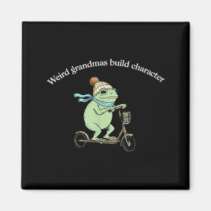 Frog scooter weird grandma build character magnet