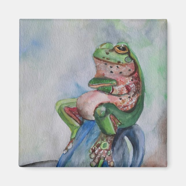 Frog Seed Art 5.1 Cm Square Magnet (Front)
