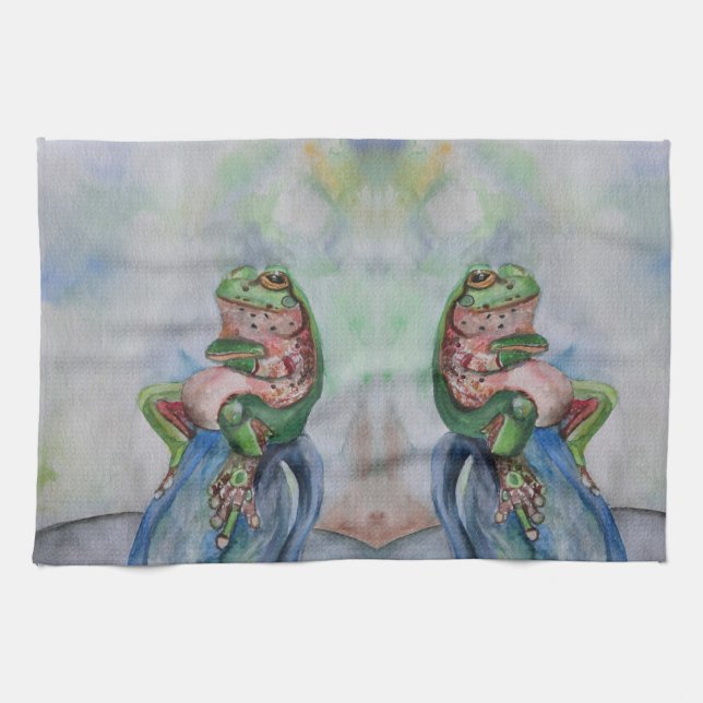 Frog Seed Keeper Drawing Tea Towel 40.6 cm x 61 cm (Horizontal)
