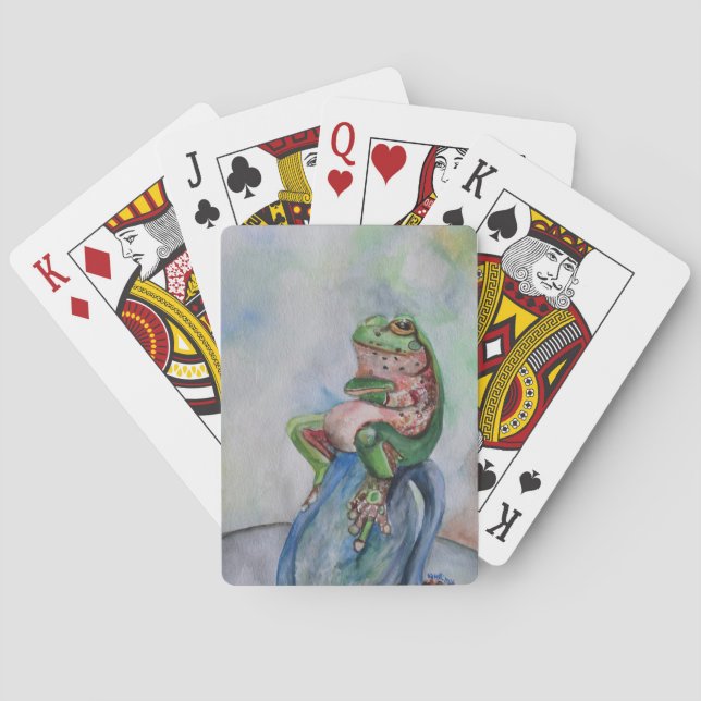Frog Seed Watercolor Poker Playing Cards (Back)