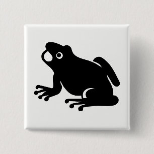 Frog Silhouette 15 Cm Square Badge