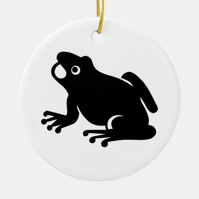 Frog Silhouette Ceramic Tree Decoration (Front)