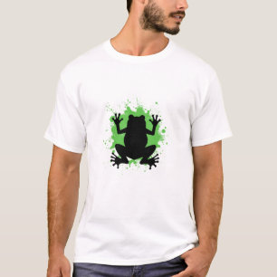 Frog Silhouette in Color Splash Look T-Shirt