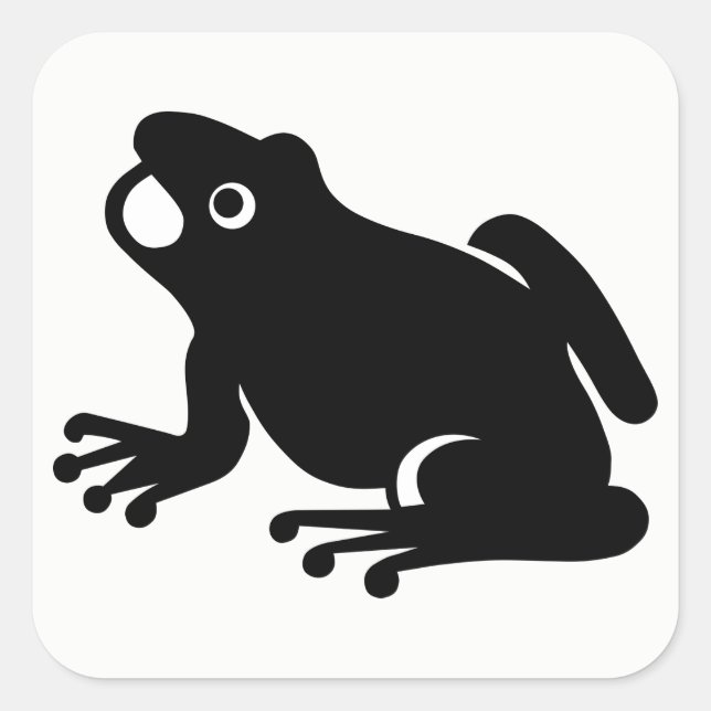 Frog Silhouette Square Sticker (Front)