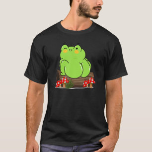 Frog Sitting On Log With Toadstools What's Up Frog T-Shirt