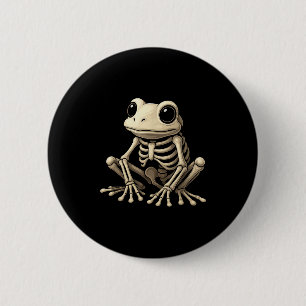 Frog Skeleton Halloween Funny Frog Lover Men Women 6 Cm Round Badge