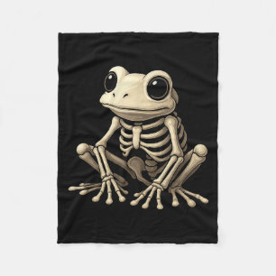 Frog Skeleton Halloween Funny Frog Lover Men Women Fleece Blanket