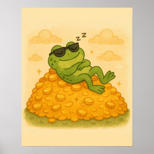 Frog Sleeping on Gold Hill Poster (Front)