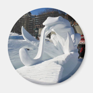 Frog Snow Sculpture, Quebec, Canada Magnet