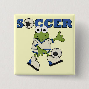 Frog Soccer Tshirts and Gifts 15 Cm Square Badge