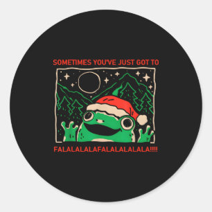 Frog Sometimes You've Just Got To Falalala Classic Round Sticker