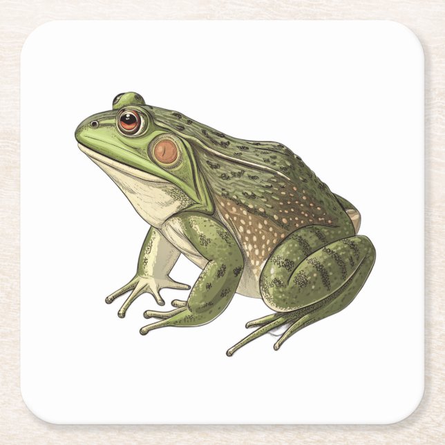 Frog Square Paper Coaster (Front)
