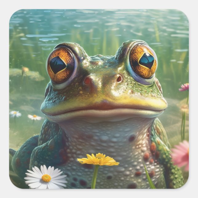Frog Square Sticker (Front)