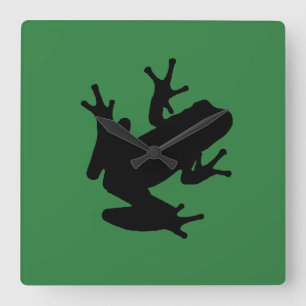 frog square wall clock