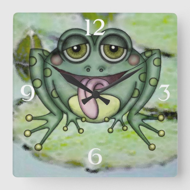 Frog Square Wall Clock (Front)