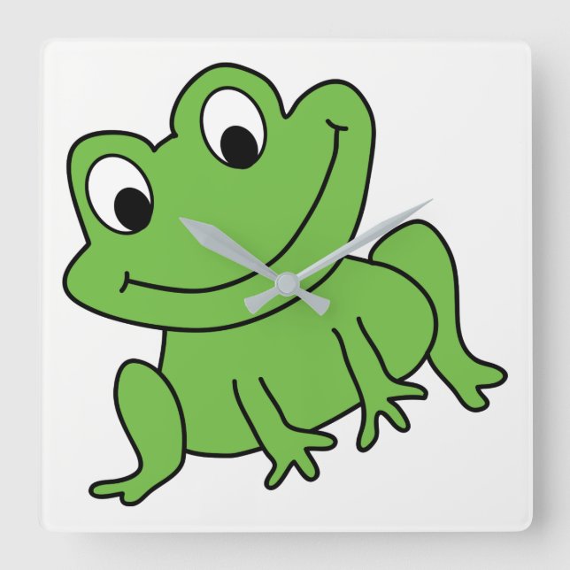 Frog Square Wall Clock (Front)