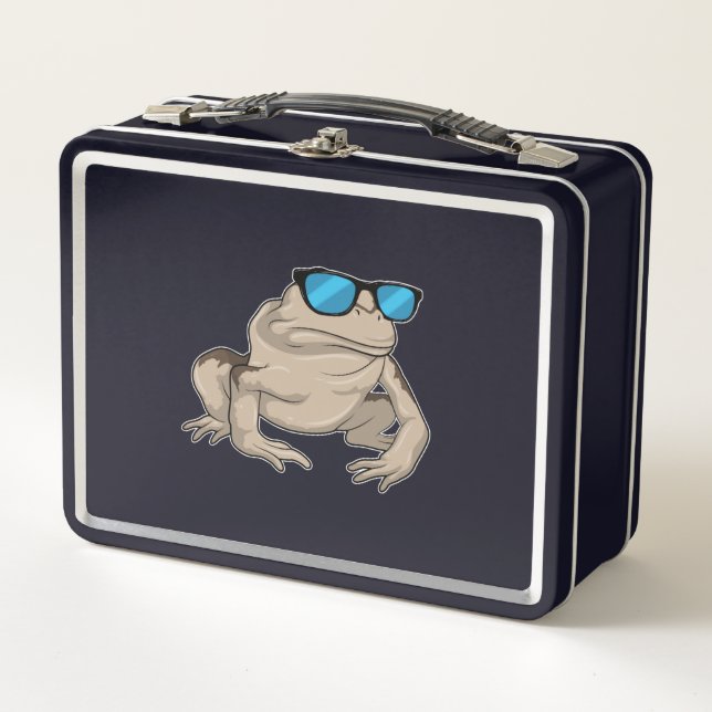 Frog Sunglasses Metal Lunch Box (Front)