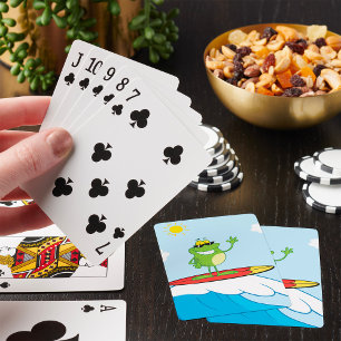 Frog Surfing Playing Cards