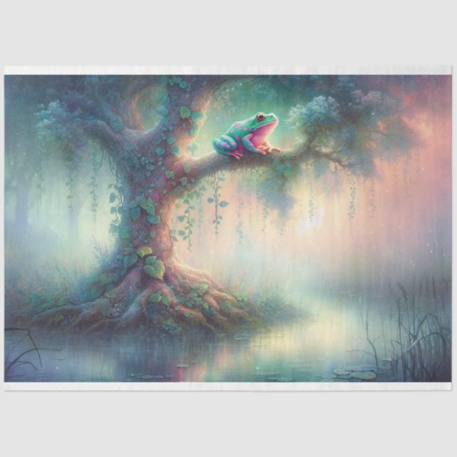 Frog Swamp Decoupage  Tissue Paper (Front)