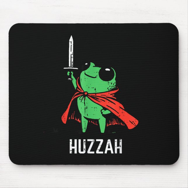 Frog Sword Cape Huzzah Funny Meme Fantasy Boy Kids Mouse Mat (Front)